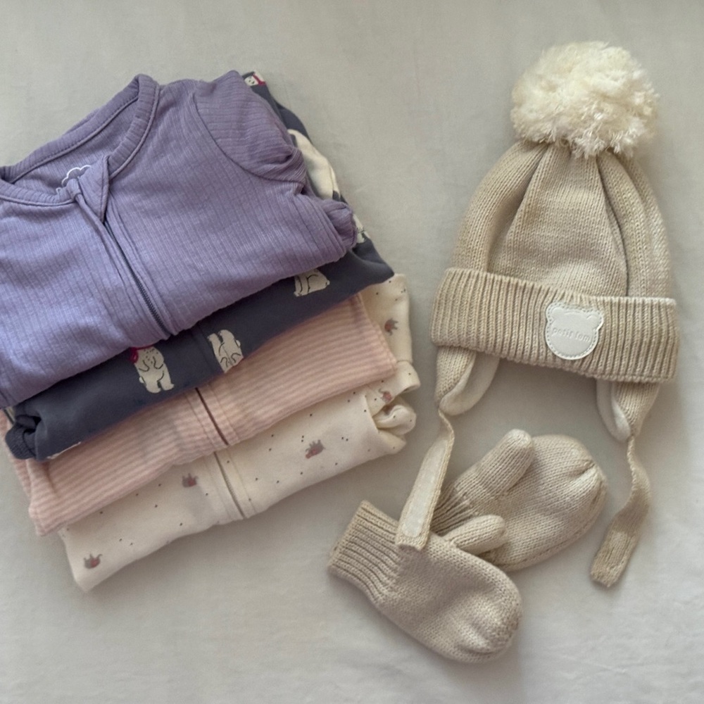 Carter's 4 Piece Footies with Hat and Mittens Set